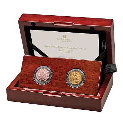 Queen Elizabeth II and HM King Charles III 2-Coin Gold Set