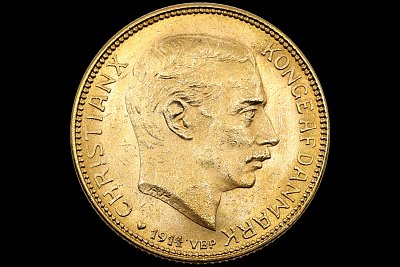 20 Coroas Cristiano X 1914 Dinamarca