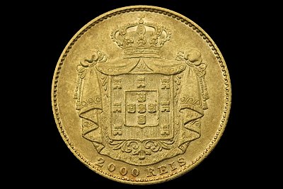 2000 Reis (Quinto de Corona) Luis I 1870 Portugal