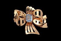 Alfinete Laço Zircónia Azul