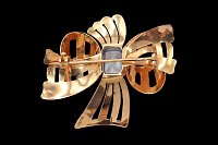 Alfinete Laço Zircónia Azul