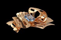 Alfinete Laço Zircónia Azul