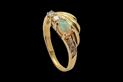 Anillo Diamantes Ópalo