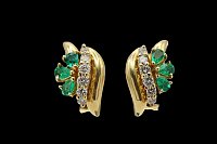 Pendientes Diamantes Esmeraldas