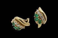 Pendientes Diamantes Esmeraldas
