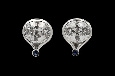 Brincos Quartzos Safiras