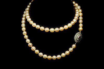 Pearls Ruby Gold and Silver Necklace