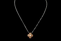 Cadena Cruz 2 Colores Diamante Zafiro