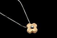 Cadena Cruz 2 Colores Diamante Zafiro