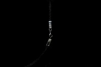 Cadena Tejido Negro Colgantes Diamantes Ónix