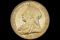 Libra Reina Victoria Viuda con Velo 1896 Gran Bretaña