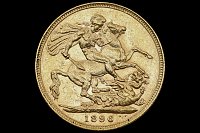 Libra Reina Victoria Viuda con Velo 1896 Gran Bretaña