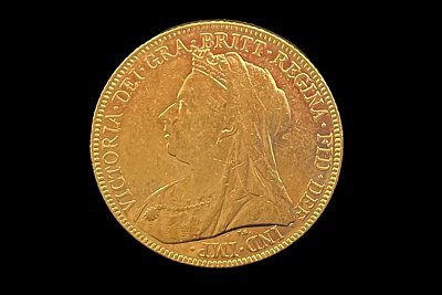 Libra Reina Victoria Viuda con Velo 1897 M Grã Bretaña