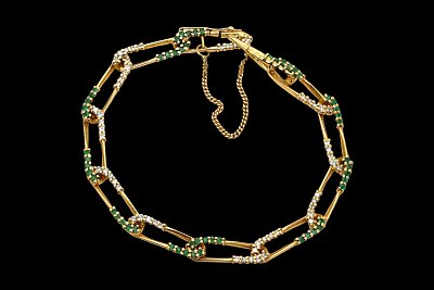Diamonds Emeralds Links Bracelet